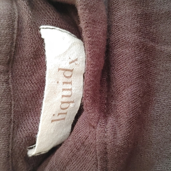 LIQUID X. Greenish black long sleeves hoodie light sweater size Small - Picture 3 of 7